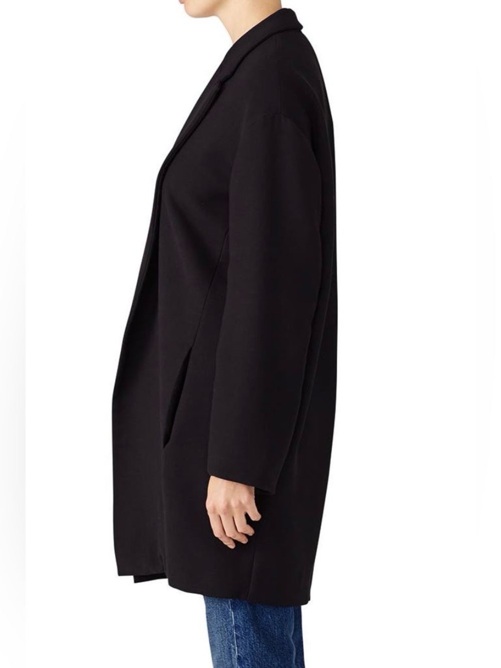 Vince Compact Blazer Coat Black Oversized Wool Blend Size Medium - Picture 2 of 10